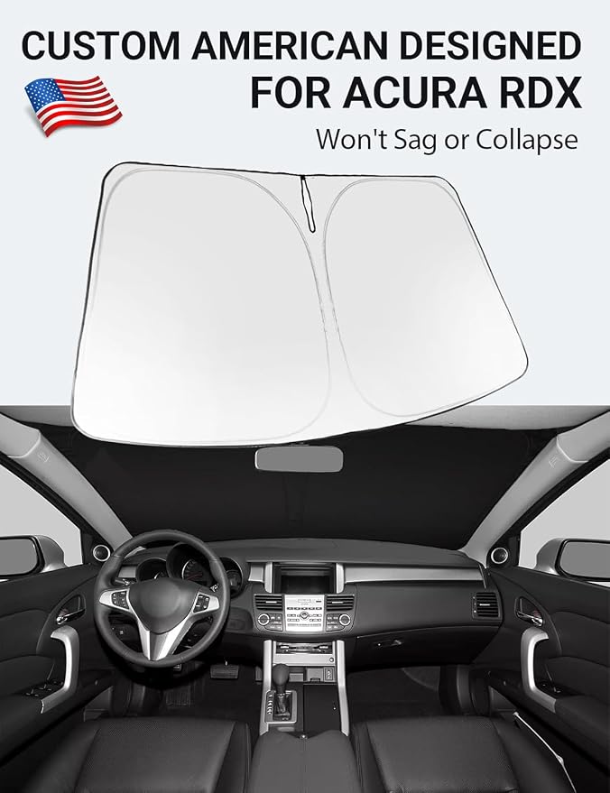 Proadsy 2026 Upgrade Windshield Sun Shade Custom Fit 2007-2012 RDX Acura RDX Foldable Front Sunshade Protector Sun Visor Blocks UV Rays Keep Car Cooler