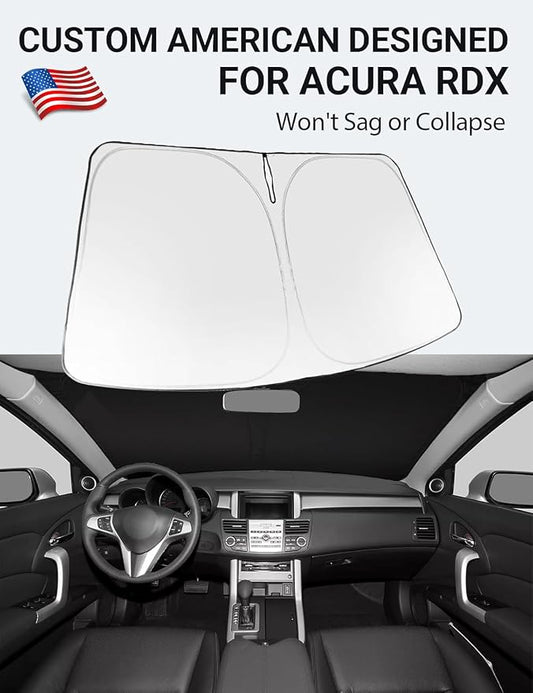 Proadsy 2026 Upgrade Windshield Sun Shade Custom Fit 2007-2012 RDX Acura RDX Foldable Front Sunshade Protector Sun Visor Blocks UV Rays Keep Car Cooler