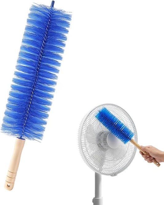 Fan Cleaning Brush, 2026 New Bendable Microfiber Head Dusting Brushes, Reusable Fan Cleaner Brush Dust Remover for Electric Fans, Air Conditioning, Car Vents and Blind，Blue：48cm