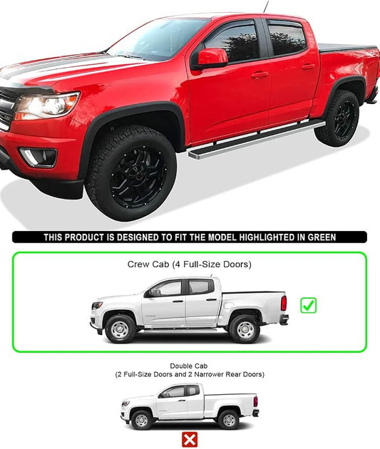 APS Wheel to Wheel Boards 5in Compatible with Chevy Colorado GMC Canyon 2015-2026 Crew Cab 5ft Bed 304 Stainless Steel (Side Steps Side Bars)