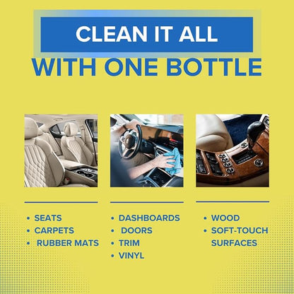 Winter White Premium Total Interior Cleaner with Ceramic Protection – Includes 2 Microfiber Towels – Safe for Cars, Trucks, SUVs, Jeeps, Motorcycles, RVs & More – 16 fl oz