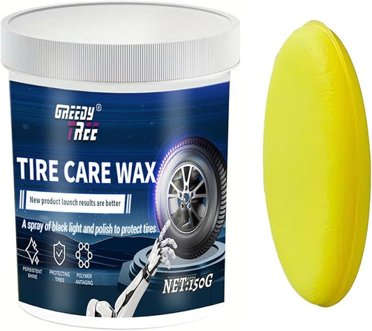 Tire Shine Paste | The Perfect Shine | Durable and User Friendly Tire Dressing | Long Lasting UV Protection for Black Tires, Wheels, & Rubber | 5.29 Oz Kit with Sponge