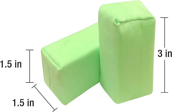Detailer's Preference Suede Scratch-Free & Streak-Free Microfiber Coating Applicators, Minimal Absorption to Save Wax & Coatings with Hidden Stitching & Ergonomic Design, Green, 10-Pack
