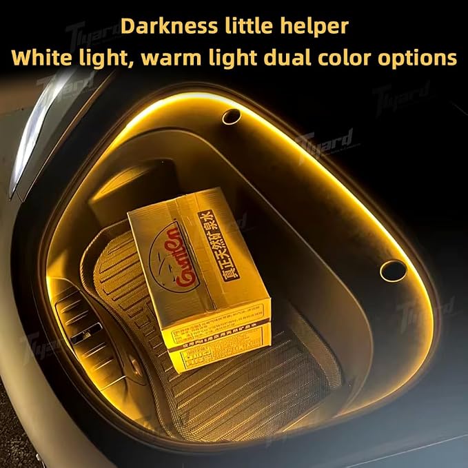 Tlyard Front Trunk LED Lights Strip for Tesla Model 3 Highland 2024 2025 2026 Back Interior Frunk Lightning Waterproof &High Brightness Strip for Tesla Model 3 Accessories Warm White