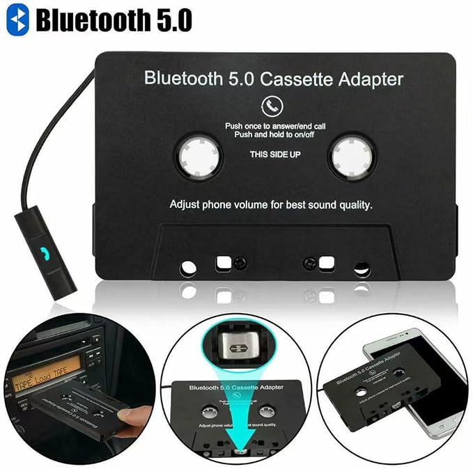 Bluetooth Car Audio Tape Cassette Adapter Converter Max 10M Data Transfer for Smartphones