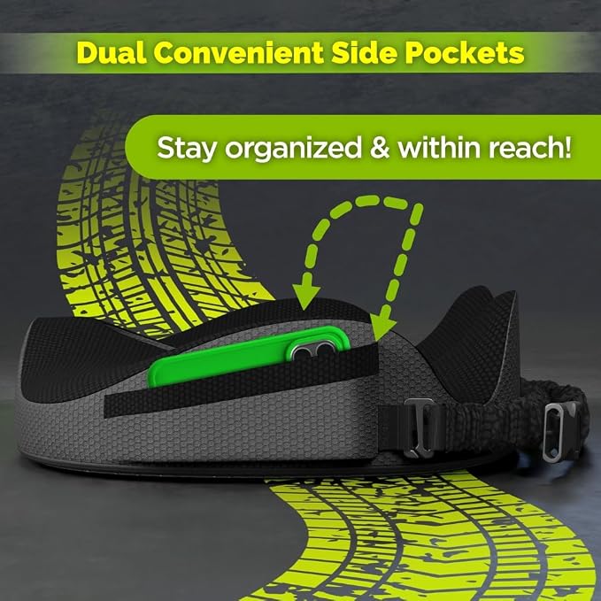 XL Truck Seat Cushion for Truck Driver Seat Cushion - Upgraded Back Support, CertiPUR-US® Certified - Thick Memory Foam, Pain Relief for Hours of Driving, Trucker Approved Big Rig - Black