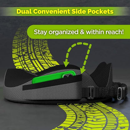 XL Truck Seat Cushion for Truck Driver Seat Cushion - Upgraded Back Support, CertiPUR-US® Certified - Thick Memory Foam, Pain Relief for Hours of Driving, Trucker Approved Big Rig - Black