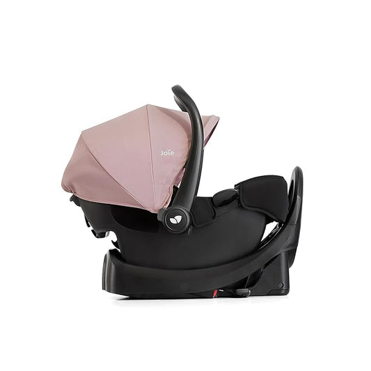 Joie Baby, Rue Lightweight Infant Car Seat & Anti-Rebound Base, Side-Impact Protection, 5-Point Harness, and UPF 50+ Canopy for Newborns and Infants (Blush)