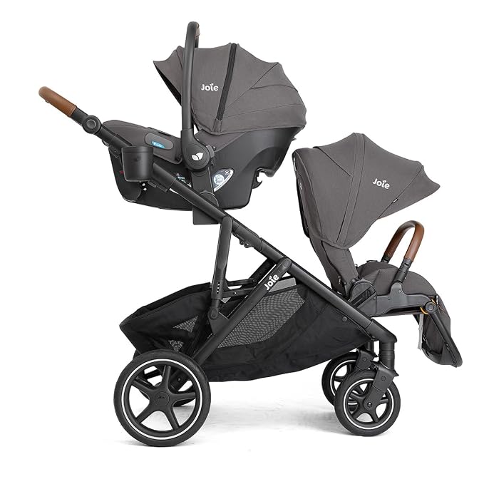 Joie Baby, Chive and Mint Latch - All-in-One Convertible Single-to-Double Modular Stroller with 20+ Customizable Modes & All-Terrain Wheels, and Baseless Infant Car Seat Travel System (Thunder)