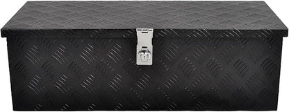 30''Inch Aluminum Truck Tool Box Truck Bed Toolbox Truck Trailer Chest Box Underbody Storage Organizer Waterproof Square Storage Organizer w/Side Handle Lock & Keys Black(‎30" Lx13 Wx10 H)