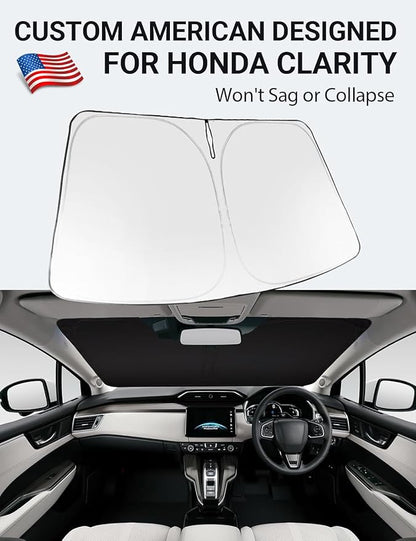 Proadsy 2026 Upgrade Windshield Sun Shade Custom Fit 2017-2021 Clarity Foldable Front Sunshade Protector Sun Visor Blocks UV Rays Keep Car Cooler