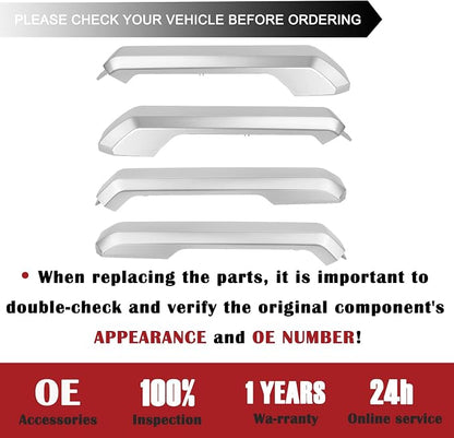 TQPONLY Interior Inner Door Handle Cover Trim | Fits 2015-2020 Ford F150 SuperCrew Truck Accessories Replacement | 1 Set Front and Rear Door Armrest Pull Handle (Silver)