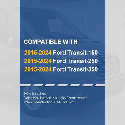 Auto Dynasty Running Boards Compatible with 2015-2024 Ford Transit 150 250 350, Stainless Steel Side Step Rail Nerf Bars, 6.5" x 36" Left / 96" Right Step Bars, Polished Chrome