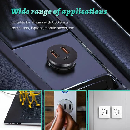 4PCS USB LED Car Interior Atmosphere Lamp, Plug-in USB Decor Night Light, Portable Auto Ambient Lighting Kit, Universal Vehicle Interior Accessories Mini USB LED Light for Most Cars (2Red+2ice Blue)