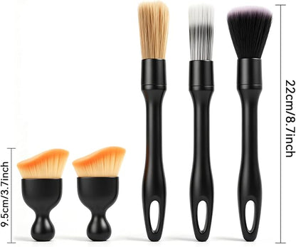 Yamrots Car Detailing Brush Set, 5PCS Car Interior Detailing Kit Tools for Automotive Interior Exterior Trim Rim Dashboard Air Vents Cleaning
