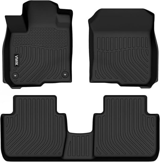 VIWIK Floor Mats for Honda HR-V 2023 2024 2025,All Weather Floor Mats Accessories TPE Custom Floor Liners 1st & 2nd Row Black