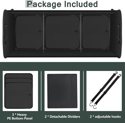 AOPHY Trunk Organizer for Car, 95L Large Capacity Storage with Non-Slip Bottom Strips and 2 Retractable Straps, Cargo Organizer for Suv, Truck, Sedan, Waterproof Portable Car Organizers for Women Men