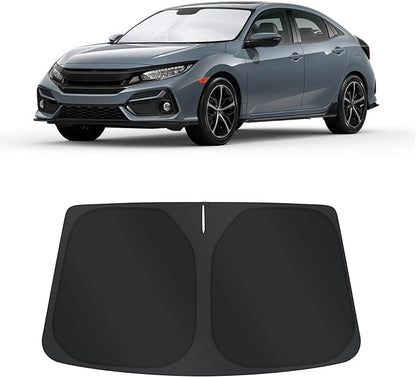 TINGLU Sun Shade for Honda Civic 2016-2021 Accessories Windshield Sun Shade Window Shade UV Rays Protection Sun Visor Cover with Steering Wheel Sunshade Storage Bag