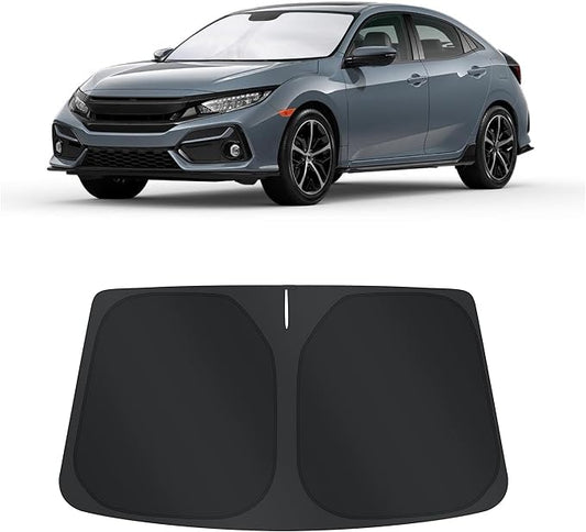 TINGLU Sun Shade for Honda Civic 2016-2021 Accessories Windshield Sun Shade Window Shade UV Rays Protection Sun Visor Cover with Steering Wheel Sunshade Storage Bag