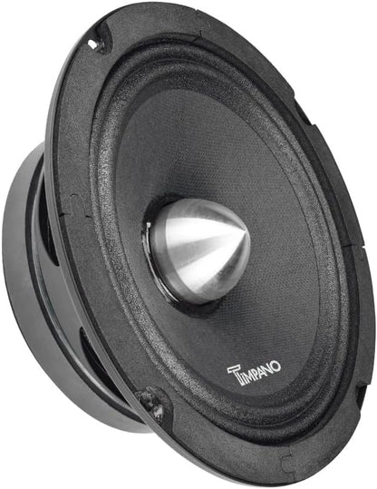 Timpano 1000 Watts Midrange Speakers for Car Audio Systems TPT-MR6-4 Bullet 4 Ohm Shallow PRO Audio Mid Range Loudspeaker (Bundle 2 Speakers)