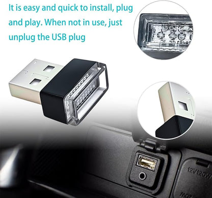 4PCS Car Interior Mood Lighting, Ambient Lighting Car, USB Light, USB Led, Durable, Lightweight and Convenient, Suitable for All Devices with USB Ports (Purple)