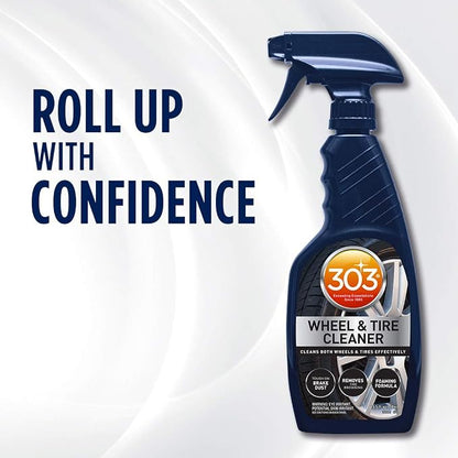 303 Products Wheel and Tire Cleaner - Cleans Both Wheels and Tires Effectively - Tough on Brake Dust - Removes Tire Browning - Foaming Formula, 24 fl. oz.