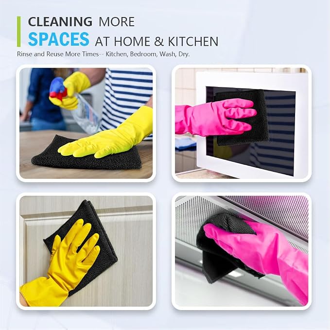 AIDEA Microfiber Cleaning Cloth-100PK, Soft Microfiber Towels for Cars, Absorbent Cleaning Rags, Lint-Free Streak-Free Wash Cloths for House, Kitchen, Window(12in.x16in.)