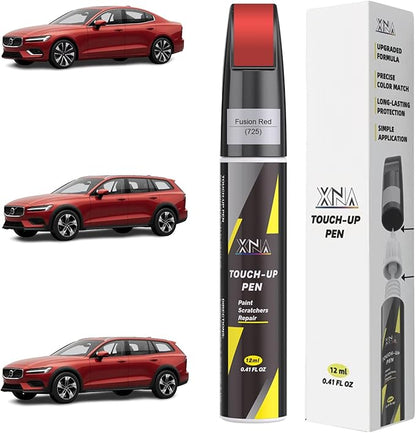XNA Fusion Red(725) for Volvo Touch Up Paint, Car Scratch Remover for Nicks and Chips Repair, 2-In-1 Quick & Easy Fix Car Scratch Repair Kit with Exact Color-Matched