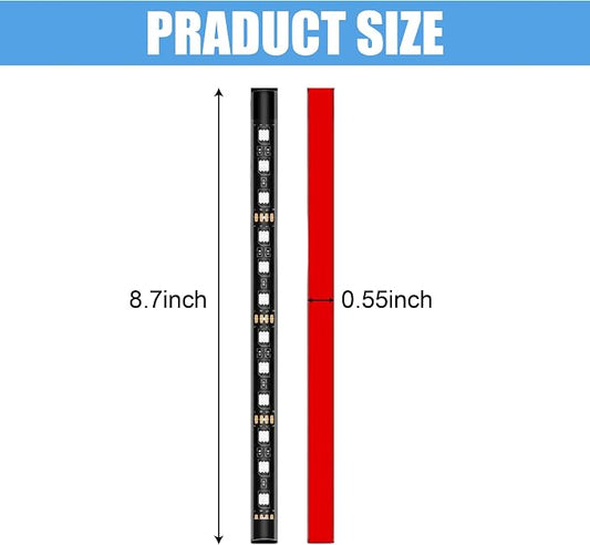 Car LED Strip Light, 24 LED RGB Neon Auto Interior Atmosphere Lights, 12V USB Port Under Dash Ambient Night Light, Universal Decorative Lamp Accessory for Car Truck (Red, USB)