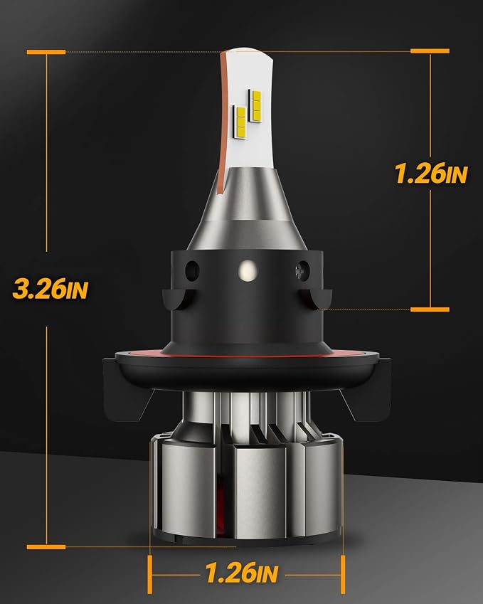 SEALIGHT H13 LED Bulbs, L2 9008 24,000LM Super Brightness 6000K Cool White Bulbs, IP68 Waterproof, Plug and Play, 15000RPM Turbo Fan, 60000Hrs Lifespan, 1:1 Size Driving Bulbs, Pack of 2
