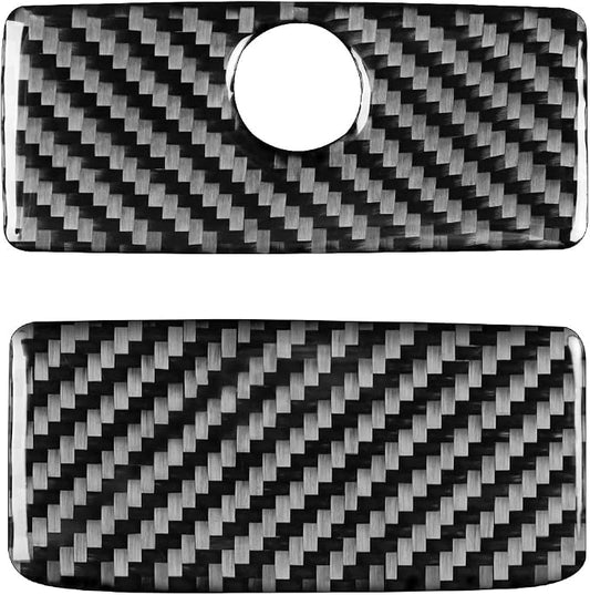 Real Carbon Fiber Fit for Chevy Silverado/GMC Sierra 1500 2014-2018 for 2500/3500HD 2015-2019 Car Co-Pilot Glove Box Handle Trim Dash Decals Sticker Decor Auto Interior Accessories Cover Black