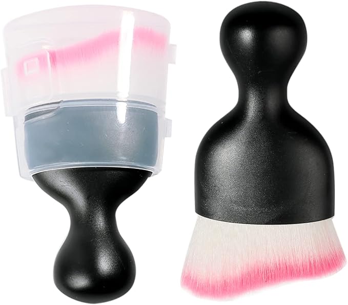 AOCISKA Car Interior Detailing Brush,Soft Bristle Cleaning Brush Car Detailing Brush Dusting Brush,Car Interior Cleaning Tool,Auto Detail Brush Car Dash Duster Brush (Black&Pink with Cap)