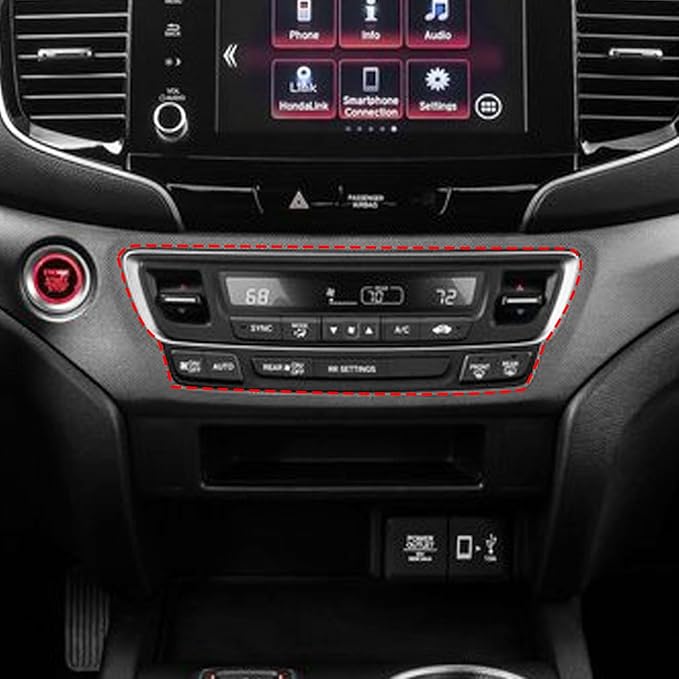crosselec Carbon Fiber Central Control Steering Wheel Dashboard AC Panel Vent Cover Trim Kit for 2016-2018 Honda Pilot for 2017-2024 Ridgeline