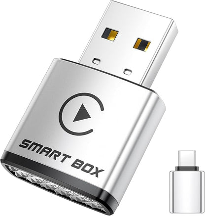 Ultra-Compact Wireless CarPlay Adapter – 65% Smaller Metal Housing, 2-in-1 for iPhone & Android, WiFi 6 & BT 5.4, Zero Latency, Plug & Play, Fits 800+ Cars (2015+) (Silver)