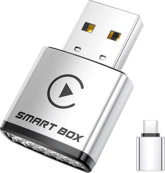 Ultra-Compact Wireless CarPlay Adapter – 65% Smaller Metal Housing, 2-in-1 for iPhone & Android, WiFi 6 & BT 5.4, Zero Latency, Plug & Play, Fits 800+ Cars (2015+) (Silver)