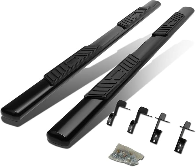 Auto Dynasty 5" Running Boards for Truck 1999-2016 Ford F250-550 Super Duty Extended Cab, Stainless Steel Nerf Bars, Black Powdercoated Non-Slip Side Steps