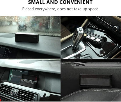 Compact Coin Holder for Car - 4 Compartment&Automatically Holds Coins Coin Organizer(1 Dollar,Quarter,Dimes) - Universal Center Console Coin Case for Car Taxi SUV Truck