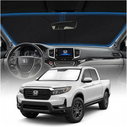 for Honda Ridgeline Sun Shade Windshield Cover - Custom Fit Ridgeline Accessories 2017-2025 2026 Sunshade Foldable UV Protection & Heat Shield Sun Visor Accessories