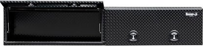 Buyers Products 1721361 Topsider Truck Tool Box, 16x13x96 Inch, Gloss Black Diamond Tread Aluminum, Dual Flip-Up Doors, Locking Compression Latch, Weather Resistant, No-Drill Mount, Made in USA
