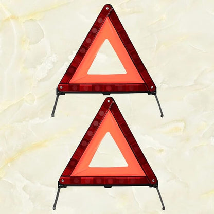 PartyKindom 2pcs Emergency Roadside Kit Warning Triangle Signs Car Emergency Road Safety Kit Quick Setup and Weighted Base