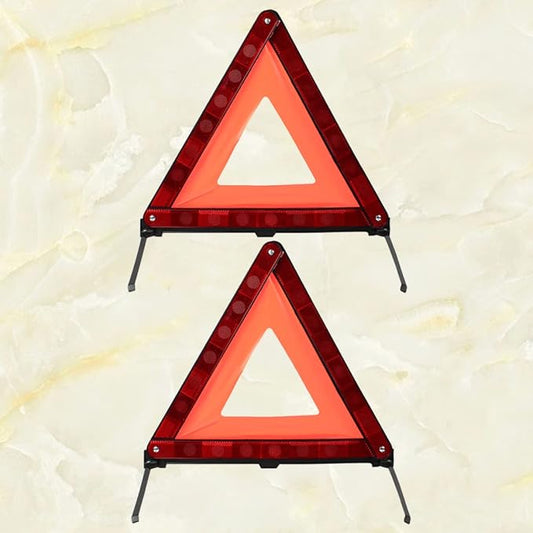 PartyKindom 2pcs Emergency Roadside Kit Warning Triangle Signs Car Emergency Road Safety Kit Quick Setup and Weighted Base