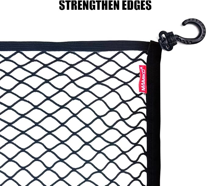 MAMIKO Cargo Net for Utility Folding Wagon, Garden Cart, Folding Trolley Cart, Beach Cart, Made of Heavy Duty Nylon Net with Storage Bag / 43.3"X27.6"to 78.7"×51.1"