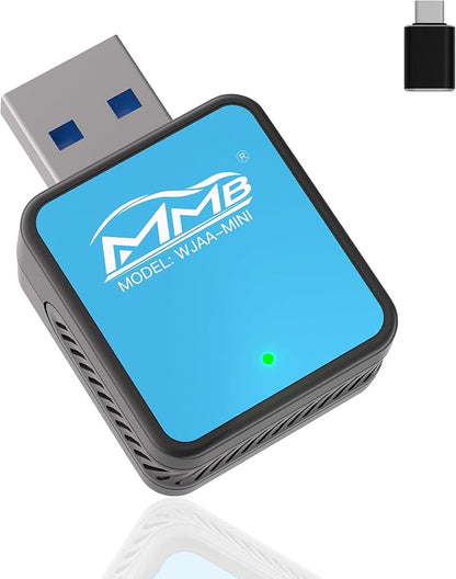 MMB Wireless Android Auto Adapter, 5.8GHZ WiFi, 5.3 Bluetooth, 3-5s Auto Connect, USB-C/USB-A/,Stable Control & No Delay, Compatible with Android 10+ Supports Car Original Control