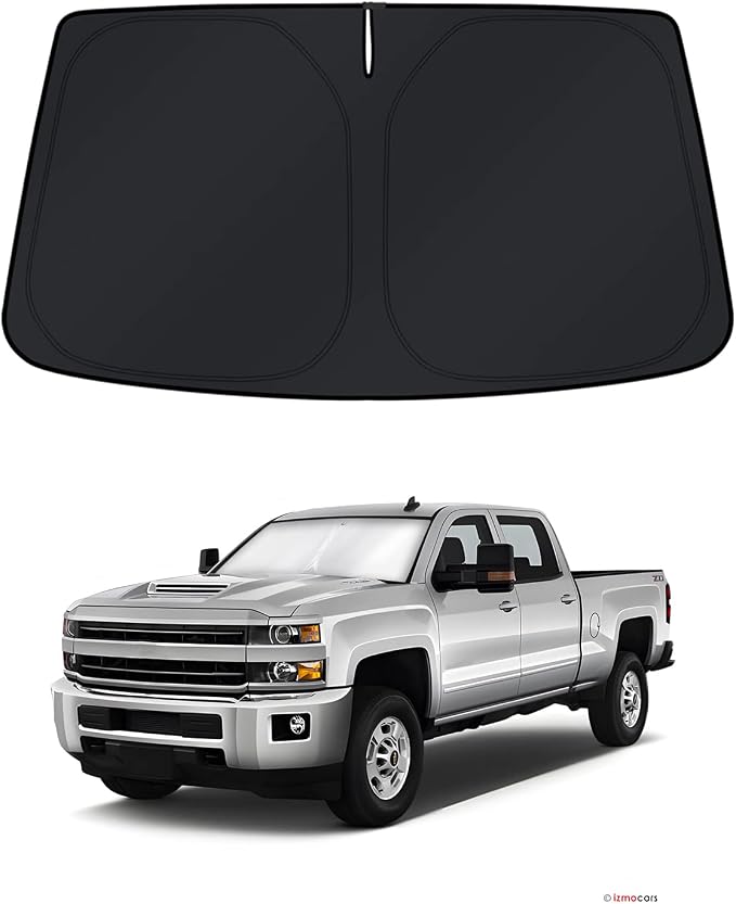 KUST Windshield Sun Shade for 2014–2016 2017 2018 Chevy Silverado 1500 Window Accessories Shade Sun Visor Cover Foldable Block UV Rays