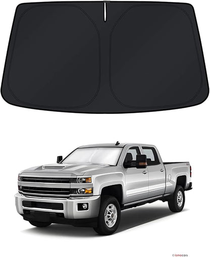 KUST Windshield Sun Shade for 2014–2016 2017 2018 Chevy Silverado 1500 Window Accessories Shade Sun Visor Cover Foldable Block UV Rays
