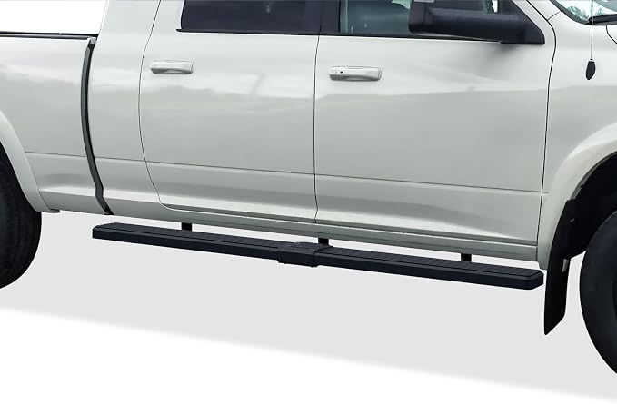 APS (Black 5 inches) Stainless Steel Running Boards Nerf Bars Side Steps Compatible with Dodge Ram 1500 2006-2008 Mega Cab & Ram 2500 3500 2006-2009(91in D2D Short Version)