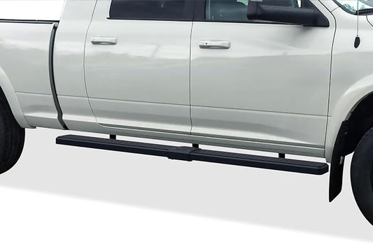 APS (Black 5 inches) Stainless Steel Running Boards Nerf Bars Side Steps Compatible with Dodge Ram 1500 2006-2008 Mega Cab & Ram 2500 3500 2006-2009(91in D2D Short Version)