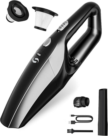 Handheld Vacuum Cordless Mini Car Vacuum Cleaner Portable and Rechargeable with Powerful Suction for Car Home Office and Pet Hair with HEPA Filter and Lightweight