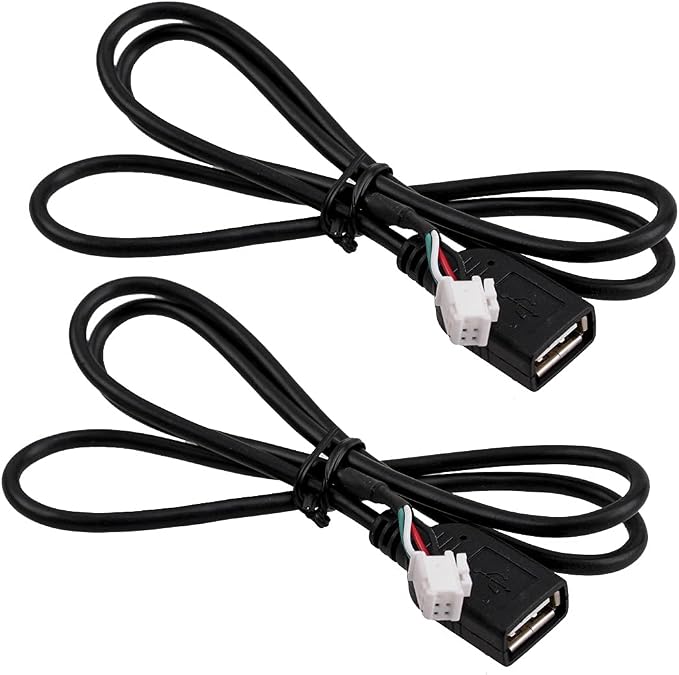 beler Universal 4Pin & 6Pin Connector USB Extension Cable Adapter for Android Car Radio Stereo