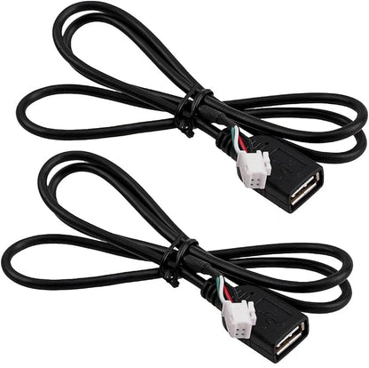 beler Universal 4Pin & 6Pin Connector USB Extension Cable Adapter for Android Car Radio Stereo